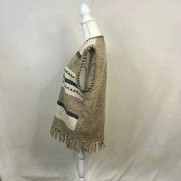 Vintage Westbound Women's Large Beige Fringed Edge Wool Blend Sweater Vest - Picture 5 of 7